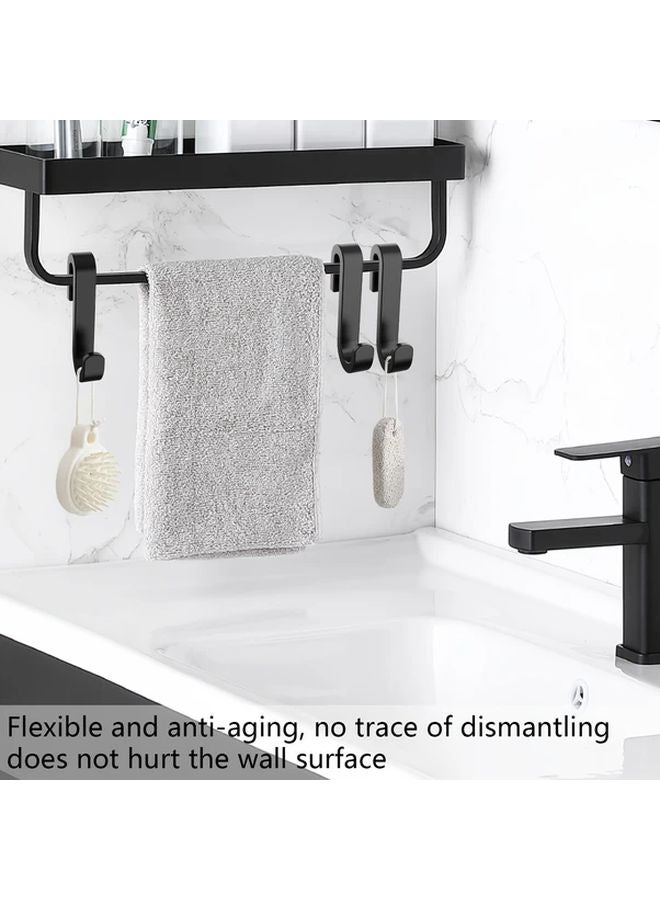 2Pcs Black Heavy Duty Silicone Hooks Non Slip Space Saving No Drill Installation - Image 4